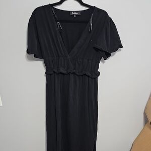 Lulu's Elegant Black Maxi Dress L